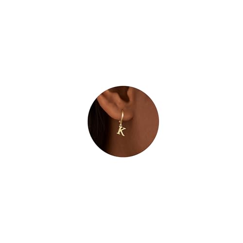 TINGN Ohrringe Gold Creolen Gold - Buchstaben Ohrringe Creolen Gold Ohrringe Mädchen Goldene Creolen Mädchen Ohrringe für Mädchen Ohrringe Gold Ohrringe Buchstaben K Creolen Teenager Mädchen Geschenke von TINGN