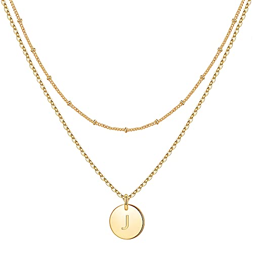 TINGN Kette Gold Geschenke für Mädchen - Geburtstagsgeschenk Kinder Gold Damen Kinder Geschenke für Mädchen 9 10 11 12 Jahre Goldkette Kette mit Buchstaben J Halskette Golden Damen Schmuck von TINGN