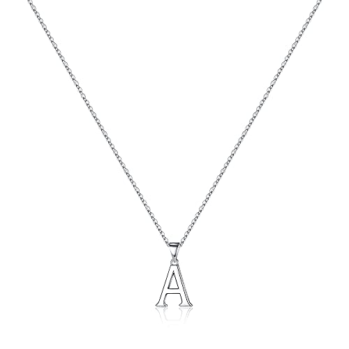 TINGN Muttertagsgeschenk Mama Halskette Damen Silber 925, Silberkette Initialen Halskette Damen Kette mit Buchstaben Anhänger Silber Kette Geburtstagsgeschenk für frauen Freundin Mama Geschenk (A) von TINGN