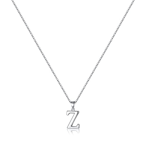 TINGN Halskette Damen Silber 925 Kette Damen, Hypoallergene Initialen Halskette Damen Kette mit Buchstaben Initialen Anhänger S925 Sterling Silber Kette für Damen Mädchen Schmuck Geschenke (Z) von TINGN