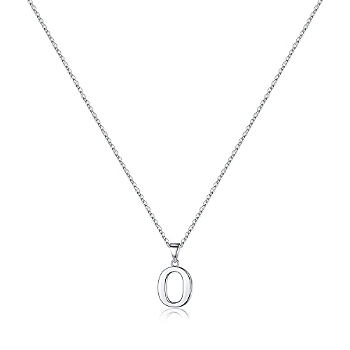 TINGN Halskette Damen Silber Kette mit Buchstaben, Hypoallergene Initialen Halskette Damen Buchstaben Kette Initialen Anhänger S925 Sterling Silber Kette für Damen Mädchen Schmuck Geschenke (O) von TINGN