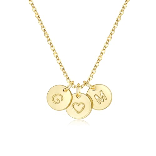 TINGN Geschenke für Frauen Mädchen - Gold Kette Herz Kette mit Buchstaben G M Herzkette Personalisierte Geschenke für Frauen Teenager Mädchen Beste Freundin Geschenk Schwester Geschenk Goldkette Damen von TINGN