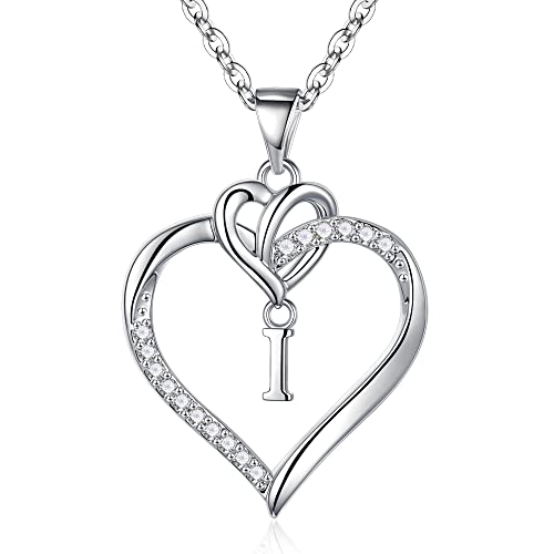 TINGN Kette Damen Silber Kette mit Buchstaben, Buchstabenkette mit CZ Herz Anhänger für Frauen Buchstaben I Kette Herzkette Damen Mädchen Schmuck Hochzeitsgeschenk Geburtstagsgeschenk für Frauen TINGN Kette Damen Silber Kette mit Buchstaben, Buchstabenkette mit CZ Herz Anhänger für Frauen Buchstaben I Kette Herzkette Damen Mädchen Schmuck Hochzeitsgeschenk Geburtstagsgeschenk für Frauen von TINGN