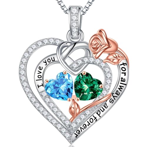 TINGN Kette Damen - März Aquamarin Halskette Silber 925, Schmuck, Silberkette Mit Anhänger, Jahrestag Geburtstag Geschenke für Frauen Freundin Sie TINGN Kette Damen - März Aquamarin Halskette Silber 925, Schmuck, Silberkette Mit Anhänger, Jahrestag Geburtstag Geschenke für Frauen Freundin Sie von TINGN