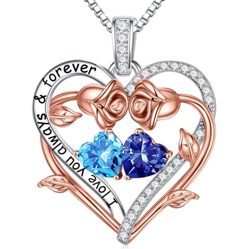 TINGN Aquamarin Halskette Damen Silber 925 - Silberkette Mit Anhänger, Schmuck für Frauen, Jahrestag Geburtstag Geschenke für Freundin TINGN Aquamarin Halskette Damen Silber 925 - Silberkette Mit Anhänger, Schmuck für Frauen, Jahrestag Geburtstag Geschenke für Freundin von TINGN