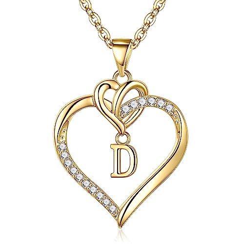 TINGN Kette mit Buchstaben Halskette Damen, Initiale CZ Herz Anhänger Kette Gold Damen Intiale D Halskette Schmuck Damen Personalisierte Geschenke für Frauen Freundin Mädchen Buchstaben Kette Damen TINGN Kette mit Buchstaben Halskette Damen, Initiale CZ Herz Anhänger Kette Gold Damen Intiale D Halskette Schmuck Damen Personalisierte Geschenke für Frauen Freundin Mädchen Buchstaben Kette Damen von TINGN