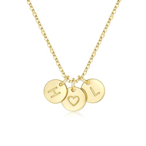 TINGN Gold Kette mit Buchstaben - Halskette Damen Zwei Buchstabenkette Kette mit Buchstaben H L Goldkette Damen Personalisiere Geschenke für Frauen Geburtstagsgeschenk für Frauen Mädchen Mama Freundin von TINGN