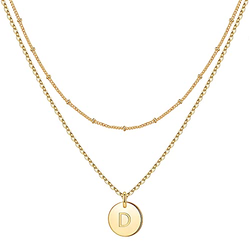 TINGN Kette Gold Halskette Mädchen - Geschenke für Mädchen 8 9 10 11 12 Jahre Goldene Kette mit Buchstaben D Kinder Goldkette Damen Halskette Goldene Personalisierte Gold Kinder Schmuck von TINGN