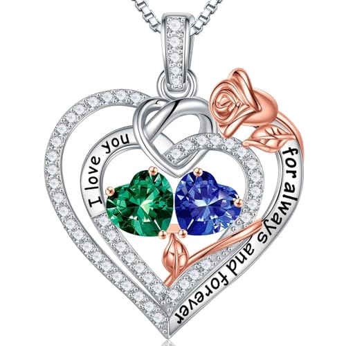 TINGN Muttertag Geschenk - Muttertagsgeschenk Kette, Muttertagsgeschenk Schmuck, Mutter Geschenke, Mai Smaragd Dezember Tansanit Geburtsstein Halskette Kette Damen Silber 925 TINGN Muttertag Geschenk - Muttertagsgeschenk Kette, Muttertagsgeschenk Schmuck, Mutter Geschenke, Mai Smaragd Dezember Tansanit Geburtsstein Halskette Kette Damen Silber 925 von TINGN