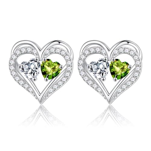 TINGN Muttertag Geschenk - Ohrringe für Damen Silber 925 Stecker Geburtsstein Ohrstecker Schmuck Valentinstag Muttertag Weihnachten Jahrestag Geburtstags Geschenk für Frauen Sie Freundin Ehefrau von TINGN