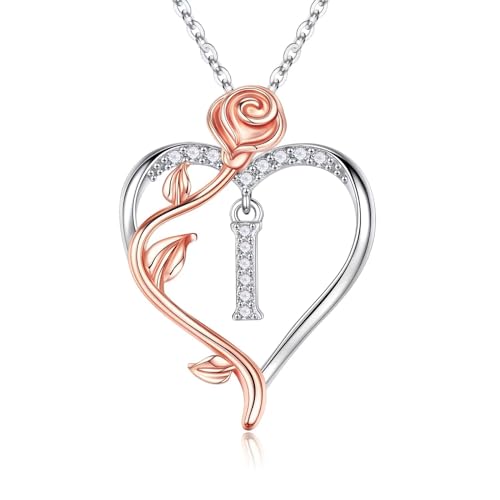 TINGN Muttertags Geschenke für Frauen Sie - Halskette Damen Silber 925 Rose Kette Herz Anhänger Kette mit Buchstaben I Schmuck Valentinstag Weihnachten Jahrestag Geschenke für Sie Mutter Oma Ehefrau TINGN Muttertags Geschenke für Frauen Sie - Halskette Damen Silber 925 Rose Kette Herz Anhänger Kette mit Buchstaben I Schmuck Valentinstag Weihnachten Jahrestag Geschenke für Sie Mutter Oma Ehefrau von TINGN