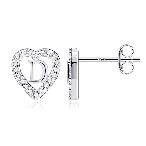 TINGN Ohrringe Mädchen - Herz Ohrringe für Mädchen Buchstaben Ohrringe Stecker Ohrstecker Mädchen Silber Buchstaben Ohrringe Mädchen Damen Ohrringe Damen Geschenke für Mädchen Schmuck von TINGN