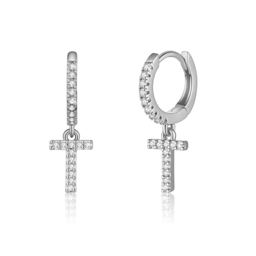 TINGN Ohrringe für Mädchen, 925 Sterling Silber Post Kleine Silber Huggie Hoop Ohrringe T Initial Dangle Hypoallergene Ohrringe für Mädchen Frauen Kleinkind Kinder Schmuck Teenager Mädchen Geschenke von TINGN