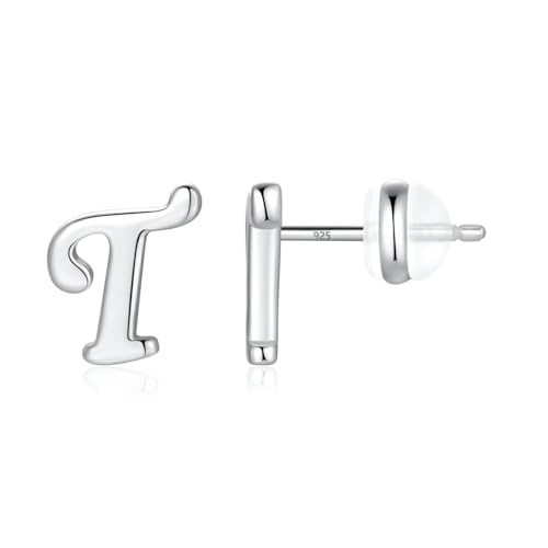 TINGN Ohrstecker Ohrringe Silber 925 Mädchen Damen, Initial T Kleine Ohrstecker Silber Ohrschmuck für Tochter Kind Geburtstagsgeschenk für Enkelin Nichte Kinder von TINGN