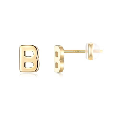 TINGN Ohrstecker Ohrringe Silber 925 Mädchen Damen, Medizinische Ohrstecker Gold Buchstaben B Modeschmuck für Enkelin Nichte Tochter Schwester Kleine Geschenke für Frauen Herren TINGN Ohrstecker Ohrringe Silber 925 Mädchen Damen, Medizinische Ohrstecker Gold Buchstaben B Modeschmuck für Enkelin Nichte Tochter Schwester Kleine Geschenke für Frauen Herren von TINGN