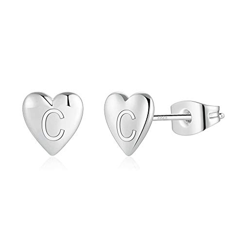 TINGN Ohrstecker Silber 925 für Mädchen, Medizinische Ohrstecker Ohrringe Silber 925 Buchstaben C Ohrringe Mädchen Kinder Silber Ohrschmuck Geschenke für Mädchen Modeschmuck Ohrringe Mädchen Schmuck von TINGN