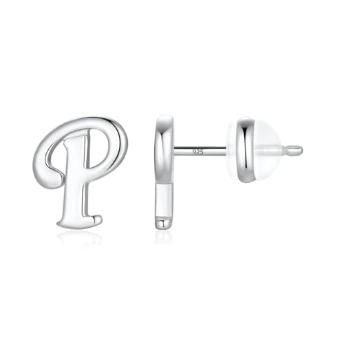 TINGN Ohrstecker Silber 925 Silber Mädchen Damen, P Buchstaben Ohrringe Medizinische Ohrstecker Schmuck Geburtstagsgeschenke Muttertagsgeschenk für Frauen Mädchen von TINGN