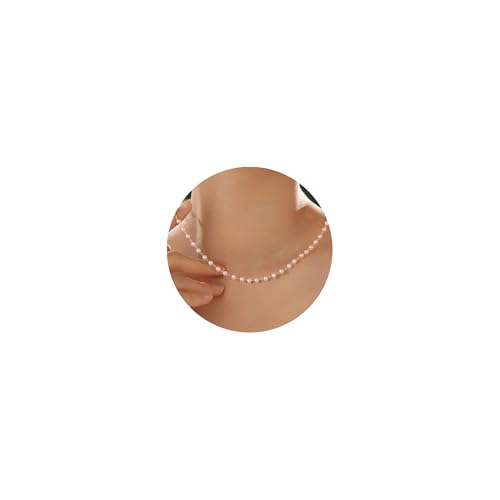 TINGN Perlenkette Damen - Runde Echt Perle Choker Halskette Perlenschmuck Kette mit Perle Braut Perlen Anhänger Perlenanhänger Schmuck Weiß Süßwasserperlen Choker Halskette für Frauen und Mädchen von TINGN