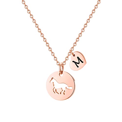 TINGN Pferde Mädchen Geschenk, Pferde Kette mit Buchstaben M Kette Pferde Mädchen Geschenk Pferde Kette Damen Mädchen Pferde Geschenke für Mädchen Pferde Geschenke für Frauen Pferde Schmuck Mädchen von TINGN