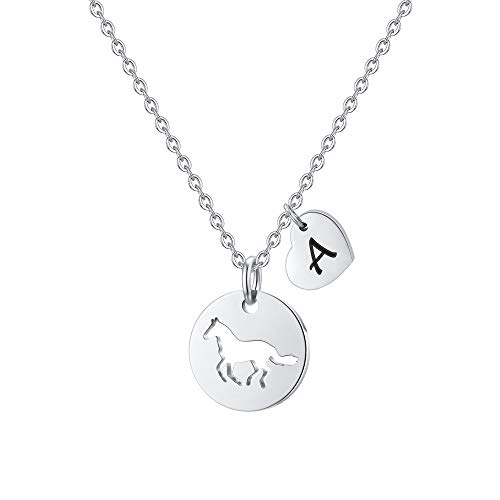 TINGN Pferde Geschenk Mädchen - Pferde Ketten Damen Kette mit Buchstaben A Halskette Schmuck Damen Personalisierte Geschenke für Frauen Teenager Mädchen Tochter Schwester Geschenke für Pferdeliebhaber TINGN Pferde Geschenk Mädchen - Pferde Ketten Damen Kette mit Buchstaben A Halskette Schmuck Damen Personalisierte Geschenke für Frauen Teenager Mädchen Tochter Schwester Geschenke für Pferdeliebhaber von TINGN