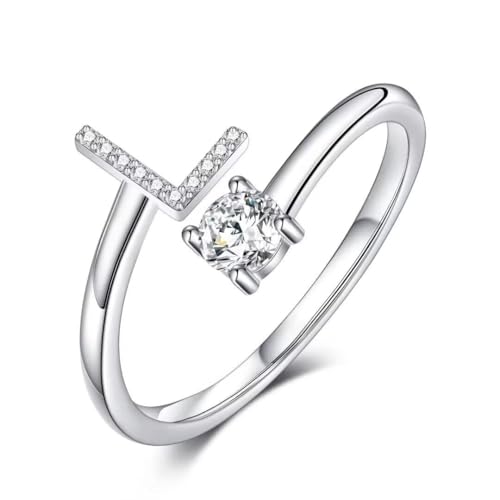 TINGN Ringe Frauen, Ring Silber 925 Damen, Damenring Silber 925, Eheringe Silber, Ringe Silber, Ring Verstellbar, Ring mit Stein, Promise Ring, Statement Ring, Ring mit L Buchstaben TINGN Ringe Frauen, Ring Silber 925 Damen, Damenring Silber 925, Eheringe Silber, Ringe Silber, Ring Verstellbar, Ring mit Stein, Promise Ring, Statement Ring, Ring mit L Buchstaben von TINGN