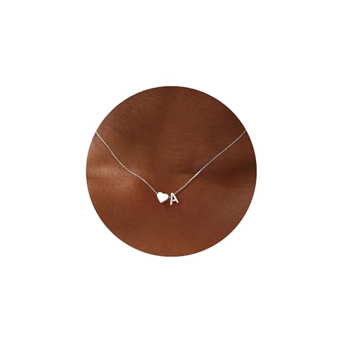 TINGN Silber Herz Kette mit Buchstaben - Halskette Damen Silber Kette mit Buchstaben A Kette Herz Anhänger Kette Geburtstagsgeschenk Valentinstag Weihnachten Geschenke für Sie Frauen Mädchen Geschenke von TINGN