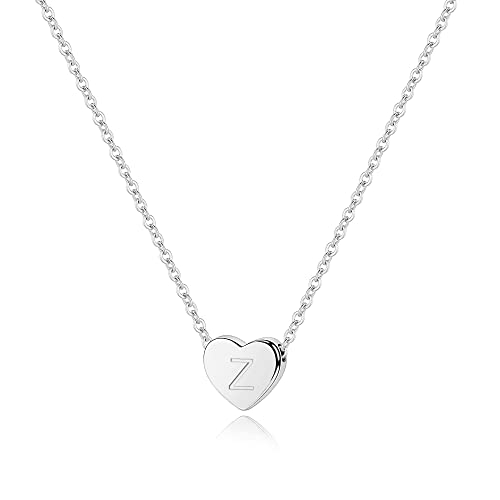 TINGN Silber Kette mit Buchstaben Kette Damen, Kette Silber 925 Kette Herz Z Buchstaben Kette Mädchen Halskette Damen Silber 925 Kette mit Buchstaben Kette Mädchen Geschenke für Mädchen Schmuck von TINGN