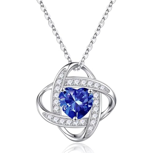 TINGN Weihnachten Geschenke für Frauen Sie - Geburtsstein Halskette Damen Silber 925 Kette Schmuck Dezember Tansanit Valentinstag Muttertags Jahrestag Geburtstag Geschenke für Sie Mutter Ehefrau von TINGN