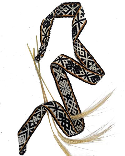 TINKUY PERU Handgewebter Damen Taillengürtel, verstellbar, Einheitsgröße, weiß / schwarz, 49 inches von TINKUY