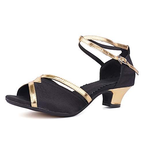 TINRYMX Damen Latin Tanzschuhe Salsa Tango Ballsaal Training Tanzschuhe,DY01-Schwarz-3.5CM,41 EU von TINRYMX