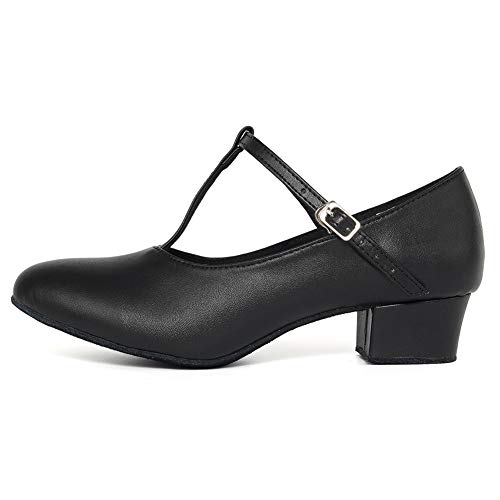 TINRYMX Frauen T Riemen Charakter Schuhe Moderne Tanzschuhe mit Geschlossenen Zehen Party Pumps, EU 40.5 von TINRYMX