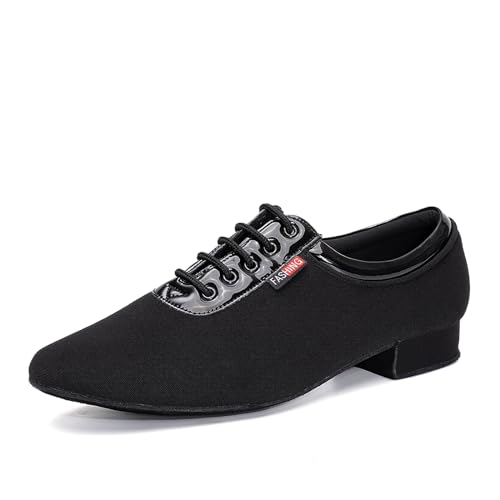 TINRYMX Tanzschuhe latein Herren Atmungsaktiv Tango Salsa ballsaal Tanzschuhe,LHD401-Schwarz-2.5CM,40EU von TINRYMX