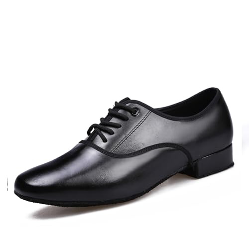 TINRYMX Tanzschuhe latein Herren Atmungsaktiv Tango Salsa ballsaal Tanzschuhe,LHDMD-Schwarz-2.5CM,42EU von TINRYMX