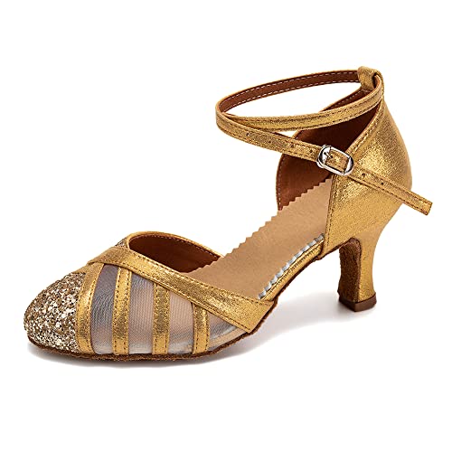 TINRYMX Latin Tanzschuhe für Damen Geschlossen Salsa Tango Performances Ballsaal Tanzschuhe,37 EU von TINRYMX