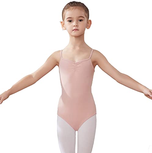 TINRYMX Mädchen Ballett Trikot Ballettanzug Kinder Tanz Ballett Gymnastik Trikot Leotards, JL06-Retro Rosa, 8-9 Jahre von TINRYMX