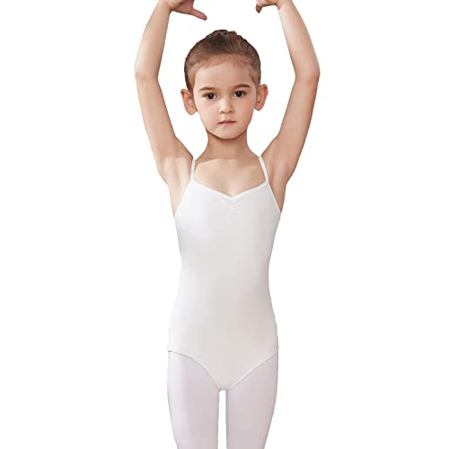 TINRYMX Mädchen Ballett Trikot Ballettanzug Kinder Tanz Ballett Gymnastik Trikot Leotards, JL06-Weiß, 10-11 Jahre von TINRYMX