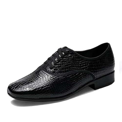 TINRYMX Tanzschuhe latein Herren Atmungsaktiv Tango Salsa ballsaal Tanzschuhe,LHDSTW-Schwarz-3CM,47EU von TINRYMX