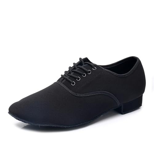TINRYMX Tanzschuhe latein Herren Atmungsaktiv Tango Salsa ballsaal Tanzschuhe,LPM2-Schwarz-2.5CM,43EU von TINRYMX