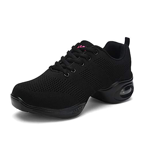 TINRYMX Tanzsneaker Damen für Sport atmungsaktiv Schnürschuhe Walking Jazz Hipr Hop Trainings Schuh Sneaker,39 EU von TINRYMX