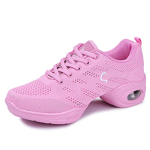 TINRYMX Tanzsneaker Damen für Sport atmungsaktiv Schnürschuhe Walking Jazz Hipr Hop Trainings Schuh Sneaker,39 EU von TINRYMX