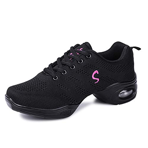 TINRYMX Tanzsneaker Damen für Sport atmungsaktiv Schnürschuhe Walking Jazz Hipr Hop Trainings Schuh Sneaker,39 EU von TINRYMX