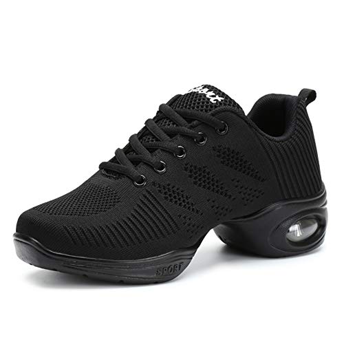 TINRYMX Tanzsneaker Damen für Sport atmungsaktiv Schnürschuhe Walking Jazz Hipr Hop Trainings Schuh Sneaker,40 EU von TINRYMX