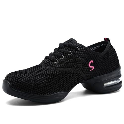 TINRYMX Tanzsneaker Damen für Sport atmungsaktiv Schnürschuhe Walking Jazz Hipr Hop Trainings Schuh Sneaker,40 EU von TINRYMX