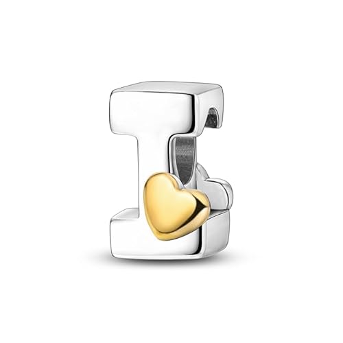 TINSLO Charm Anhänger Damen Buchstabe I für Armband 925 Sterling Silber Charms Beads passend für Pandora Armband und Halskette, Kompatibel mit Europäischen Armbänder für Frauen Mädchen KJC874 von TINSLO