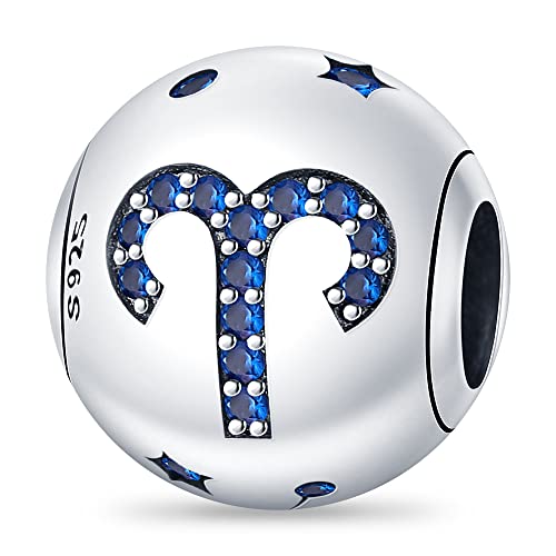 TINSLO Damen Charm Anhänger Sternzeichen für Armband 925 Sterling Silber 12 Sternbilder Charms Beads passend für Pandora Armband, Kompatibel mit Europäischen Armband und Halskette für Frauen Mädchen von TINSLO