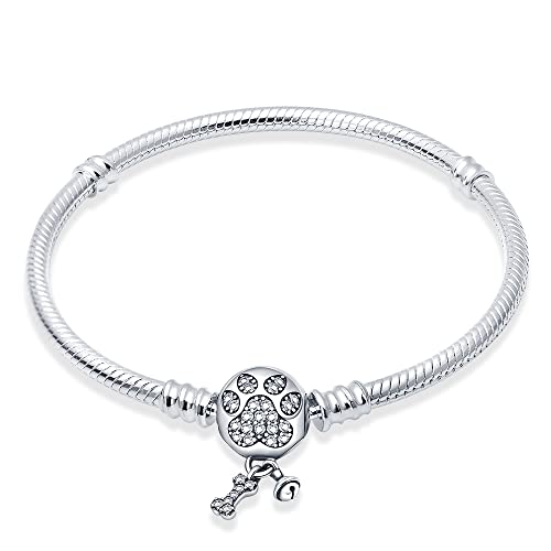 Damen Armband 925 Sterling Silber, Armbänder mit Herz Verschluss Moments Schlangen Gliederarmband Armkette Valentinstag Muttertag Geburtstags Weihnachten Geschenk für Frauen Freundin Mama von TINSLO