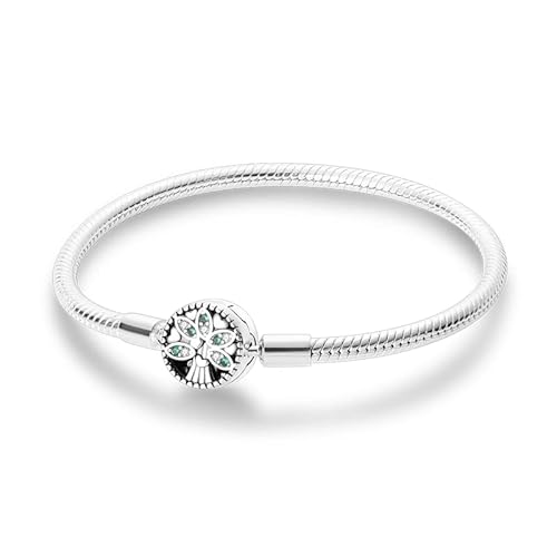 Damen Armband 925 Sterling Silber, Armbänder mit Herz Verschluss Moments Schlangen Gliederarmband Armkette Valentinstag Muttertag Geburtstags Weihnachten Geschenk für Frauen Freundin Mama von TINSLO
