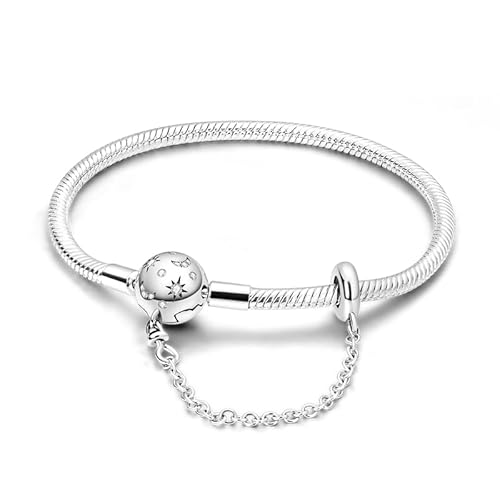 TINSLO Damen Armband 925 Sterling Silber, Armbänder mit Herz Verschluss Moments Schlangen Gliederarmband Armkette Valentinstag Muttertag Geburtstags Weihnachten Geschenk für Frauen Freundin Mama von TINSLO