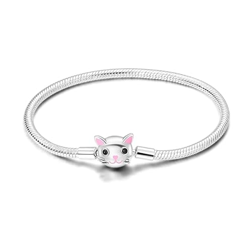 Damen Armband 925 Sterling Silber, Armbänder mit Herz Verschluss Moments Schlangen Gliederarmband Armkette Valentinstag Muttertag Geburtstags Weihnachten Geschenk für Frauen Freundin Mama von TINSLO