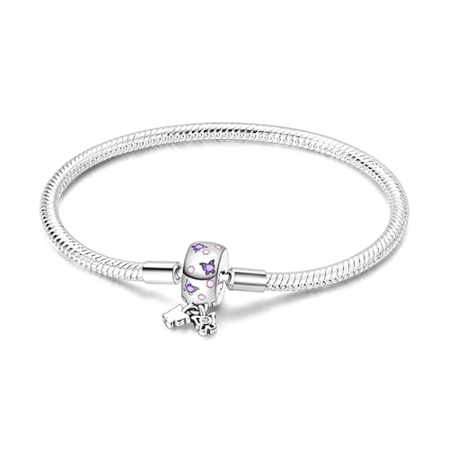 Damen Armband 925 Sterling Silber, Armbänder mit Herz Verschluss Moments Schlangen Gliederarmband Armkette Valentinstag Muttertag Geburtstags Weihnachten Geschenk für Frauen Freundin Mama von TINSLO